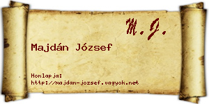 Majdán József névjegykártya