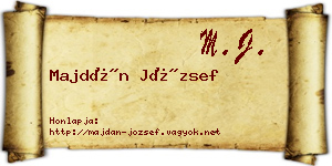 Majdán József névjegykártya